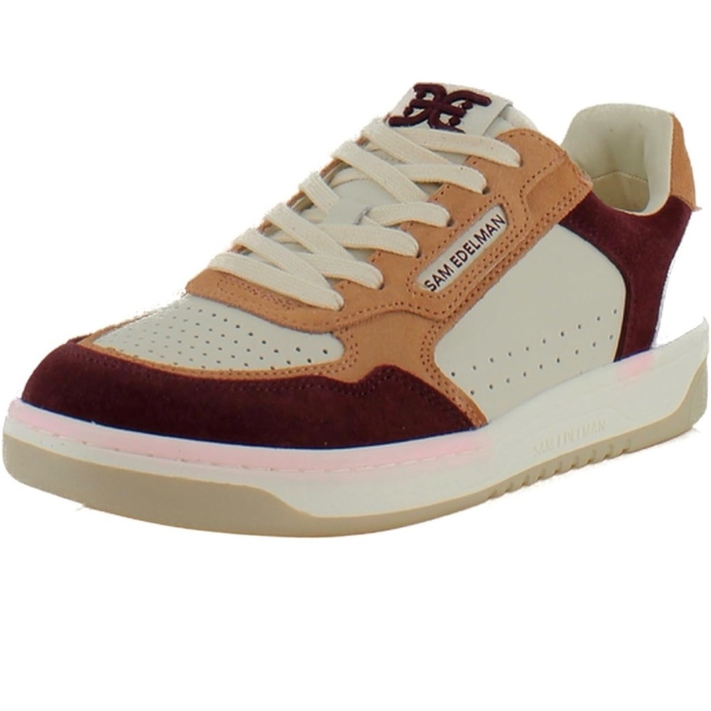 Sam Edelman Women’s Tan and Burgundy Sneakers